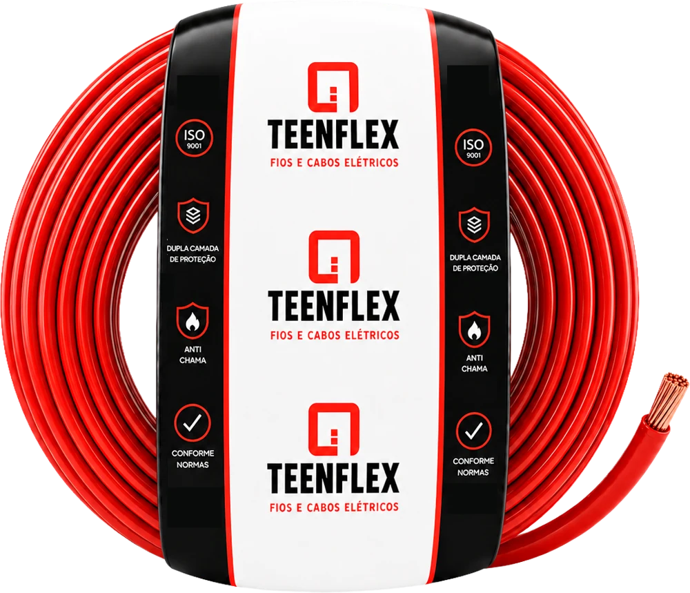 Rolo de cabo flexível TEENFLEX vermelho